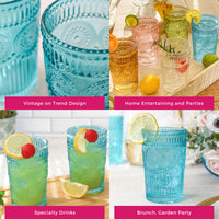 Thumbnail for 13 oz. Vintage Textured Aqua Drinkware (Set of 6)