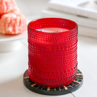 10 oz. Textured Beaded Red Old Fashion Drinking Glasses (Set of 6)