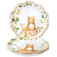 Pink Woodland Baby 9 in. Premium Paper Plates (Set of 16)