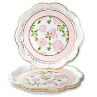 Pink Tea Time Whimsy 9 in. Premium Paper Plates (Set of 16)