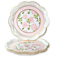 Thumbnail for Pink Tea Time Whimsy 9 in. Premium Paper Plates (Set of 16)