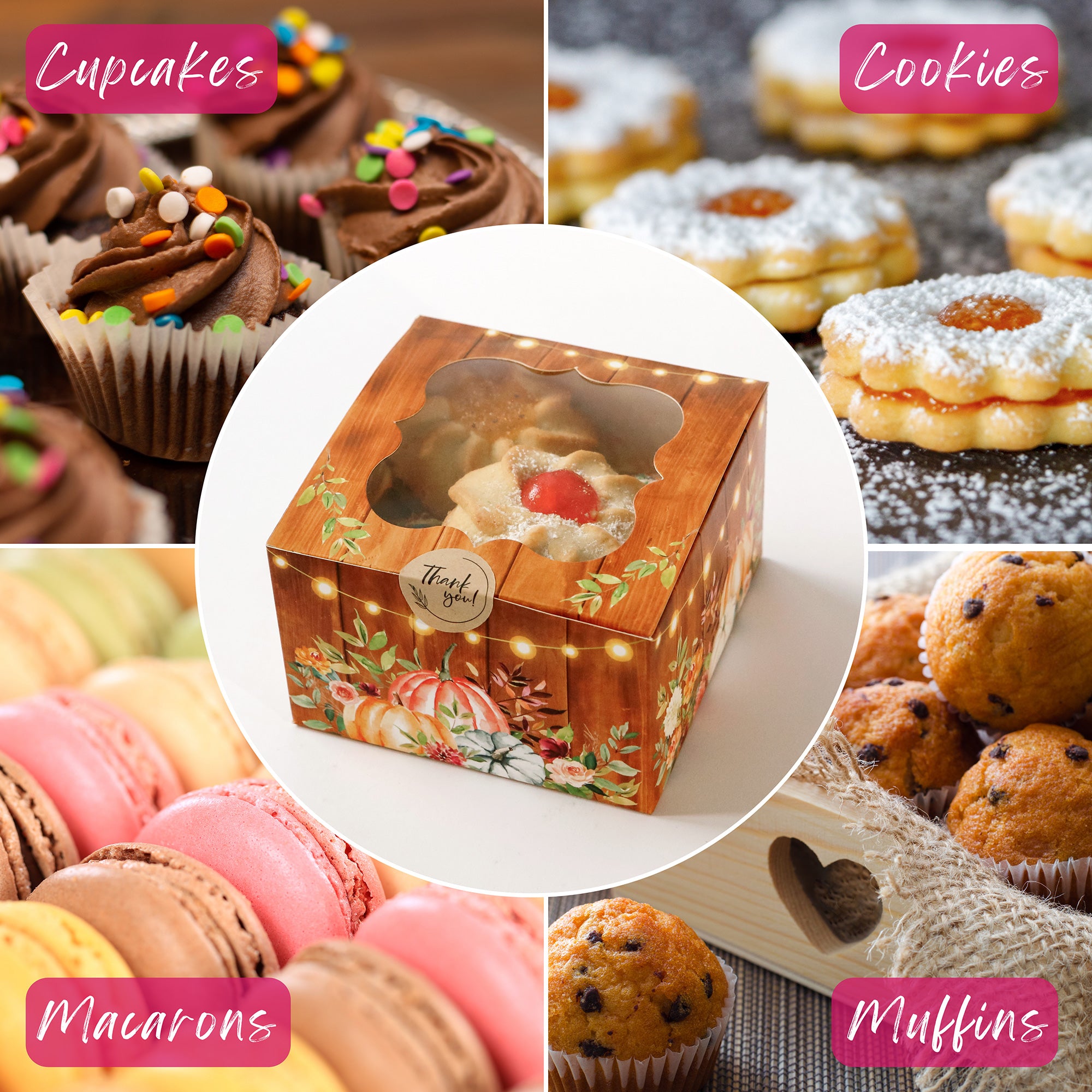 Fall Cookie Boxes with Window + Seal Sticker (Set of 30) | My Wedding ...