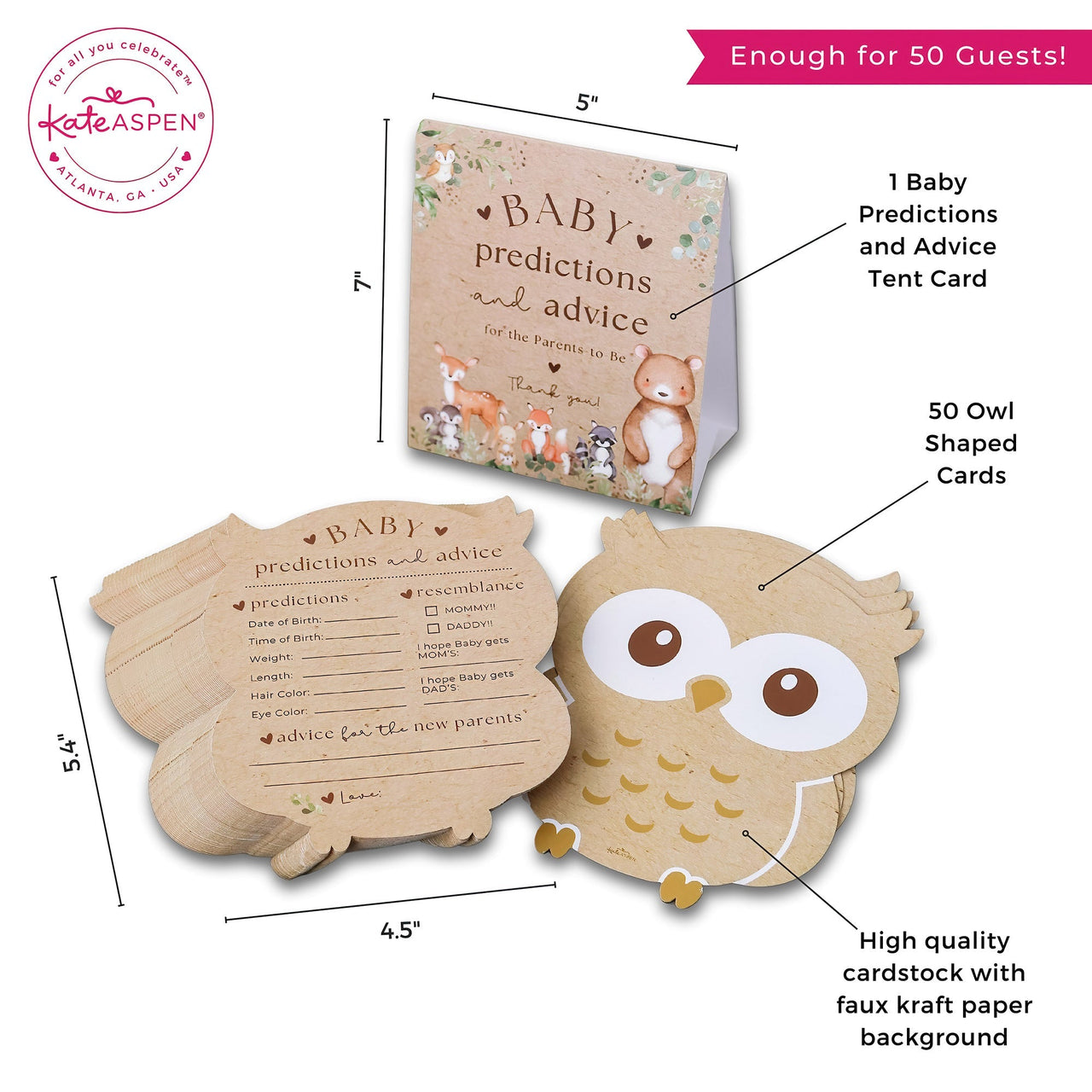 Woodland Baby Shower Advice Card Set Alternate Image 6 MWF | Games and Advice Cards