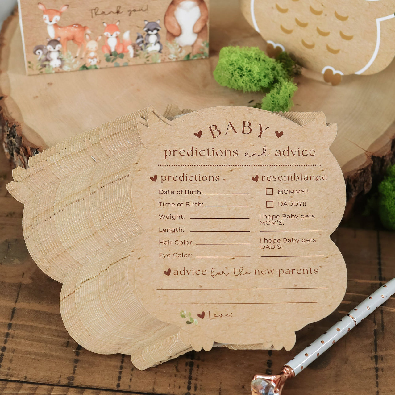 Woodland Baby Shower Advice Card Set Alternate Image 7 MWF | Games and Advice Cards
