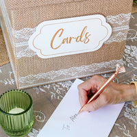Rustic Elegance Wedding and Party Card Box - Burlap and Lace Alternate Image 3 MWF | Card Box