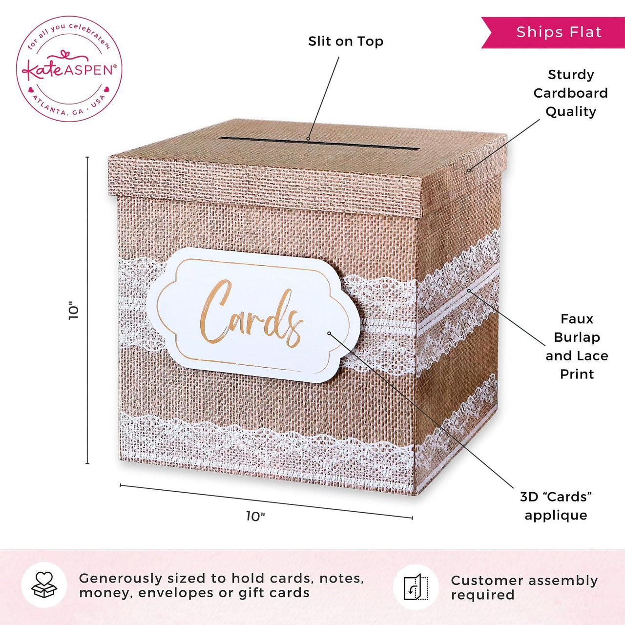 Rustic Elegance Wedding and Party Card Box - Burlap and Lace Alternate Image 6 MWF | Card Box