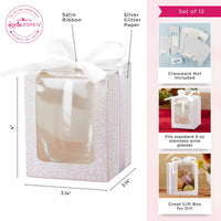 Thumbnail for Silver 9 oz. Glassware Gift Box with Ribbon (Set of 20)