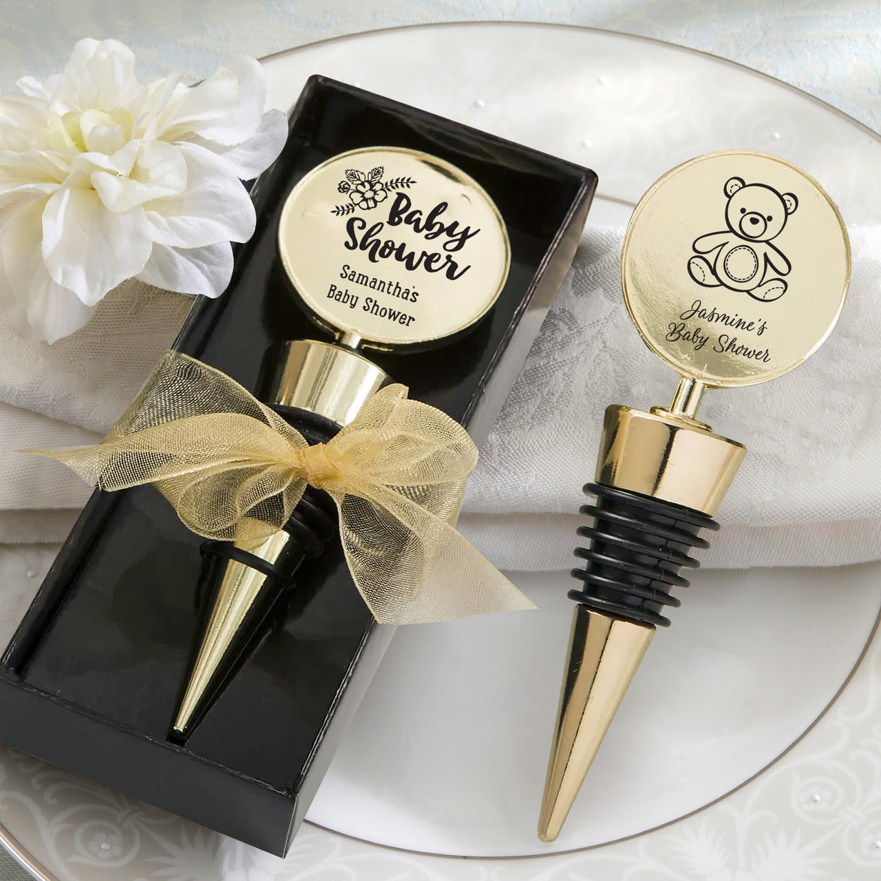 Printed Personalized Gold Bottle Stopper