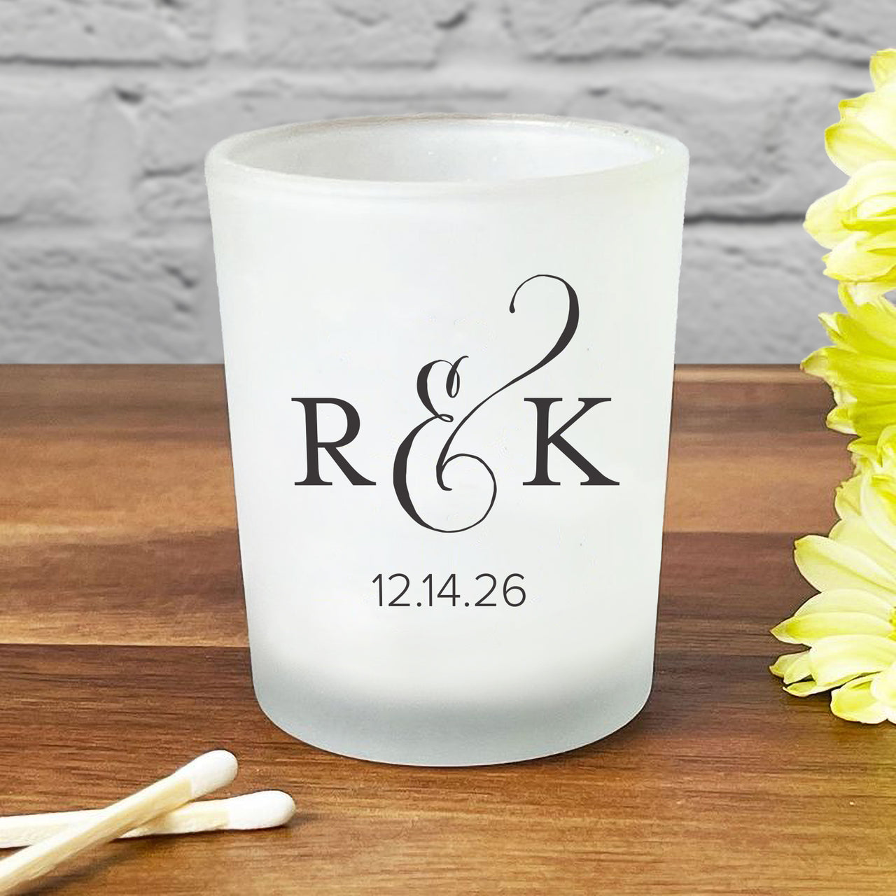 Personalized Baby Shower Frosted Glass Votive