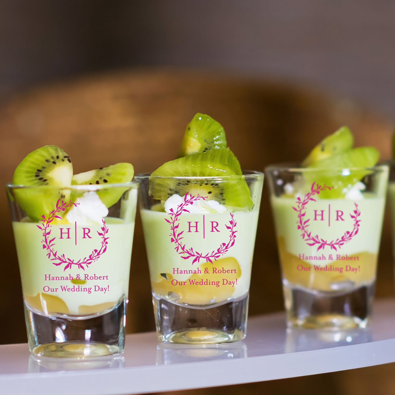 Personalized Fluted Shot Glass Wedding Favors - Alternate Image 3 | My Wedding Favors