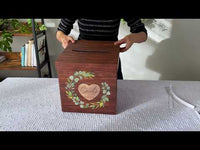 Rustic Brown Wood Card Box - Updated