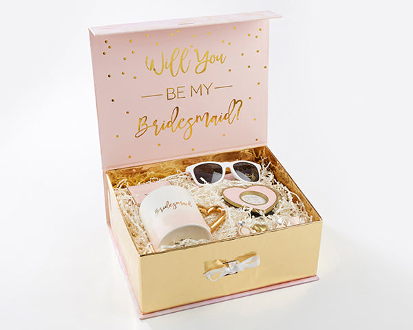 Pink & Gold Will You Be My Bridesmaid Kit Gift Box - Alternate Image 3 | My Wedding Favors