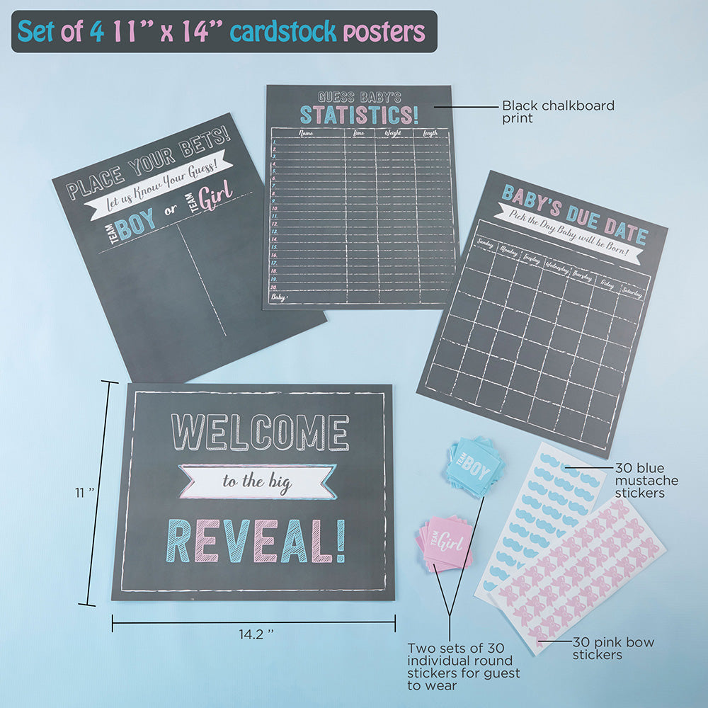 Gender Reveal Baby Shower Game Set - Alternate Image 2 | My Wedding Favors
