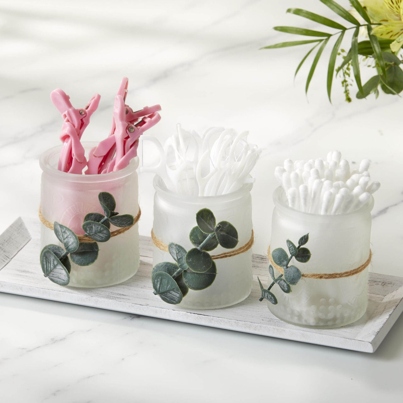 4 Piece Frosted Votive & Tray Set - Alternate Image 3 | My Wedding Favors