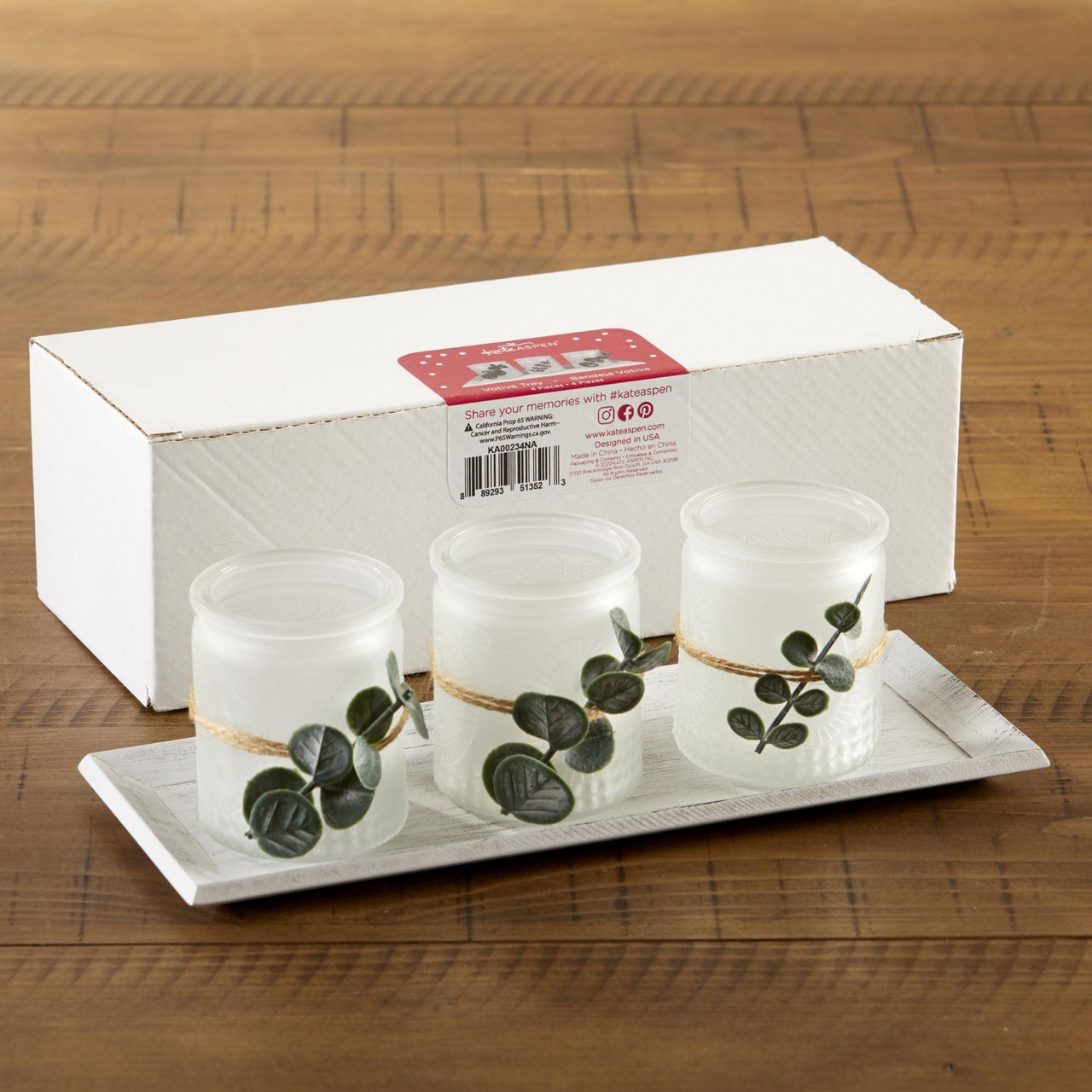 4 Piece Frosted Votive & Tray Set - Alternate Image 5 | My Wedding Favors