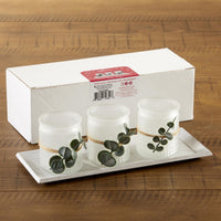 Thumbnail for 4 Piece Frosted Votive & Tray Set - Alternate Image 5 | My Wedding Favors