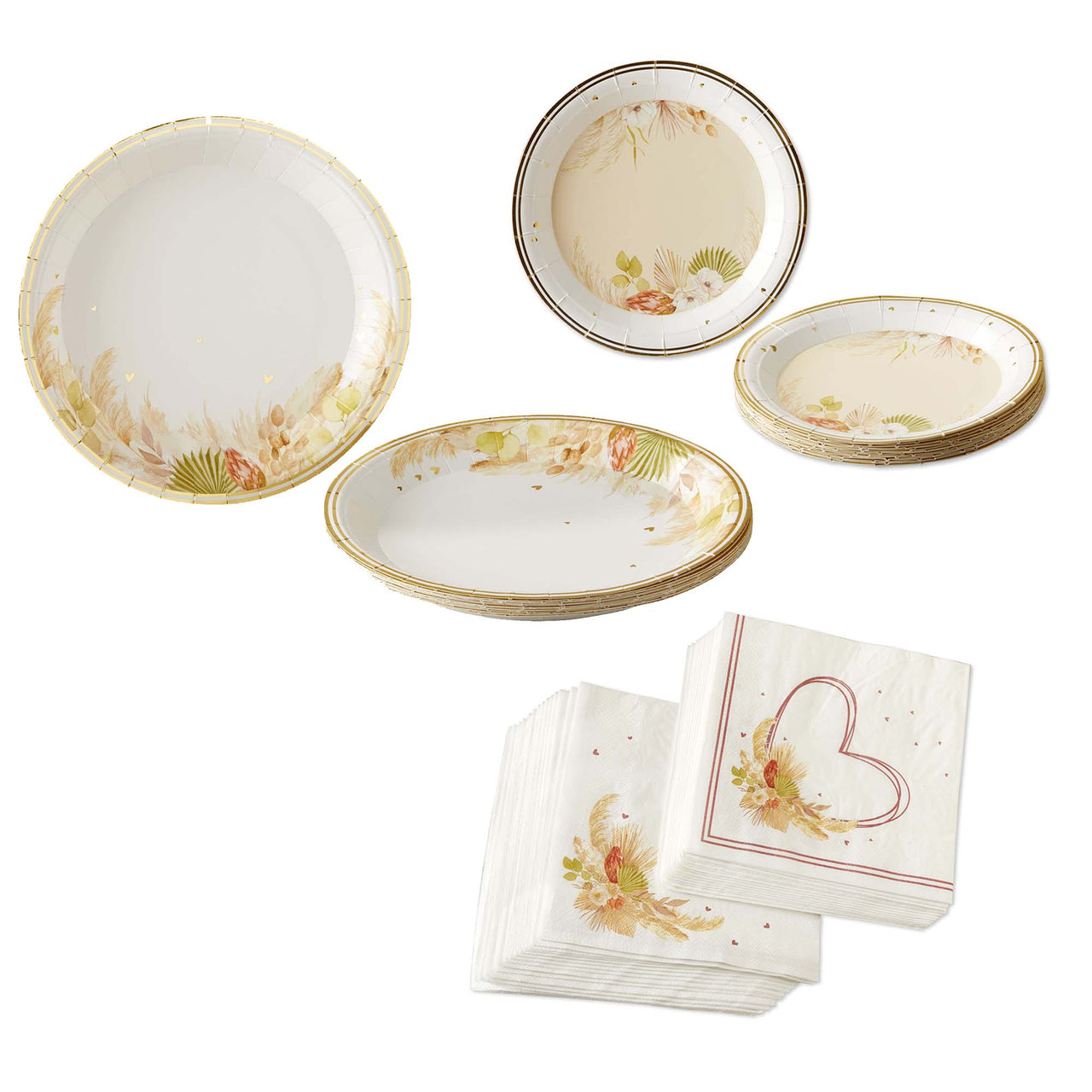 Boho 62 Piece Party Tableware Set (16 Guests) - Main Image | My Wedding Favors