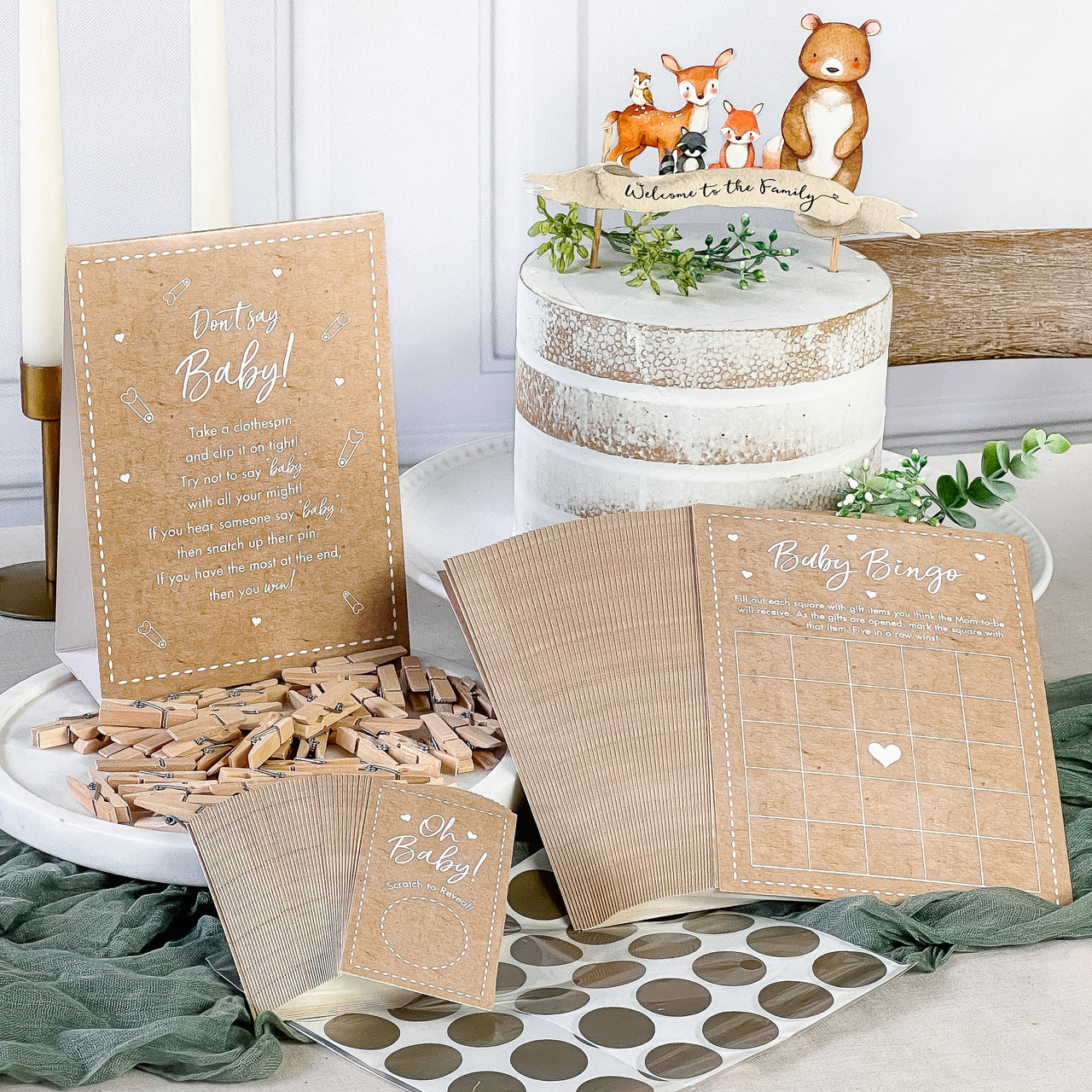 Kraft Baby Shower Game Set - Main Image | My Wedding Favors