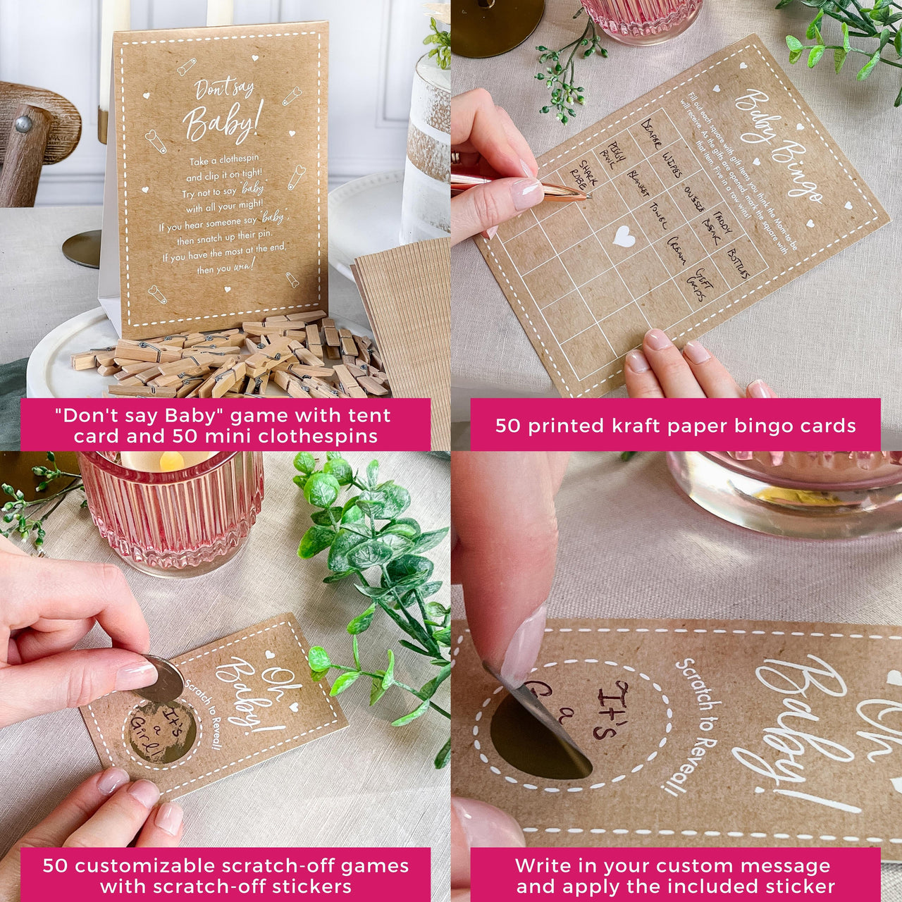 Kraft Baby Shower Game Set - Alternate Image 5 | My Wedding Favors