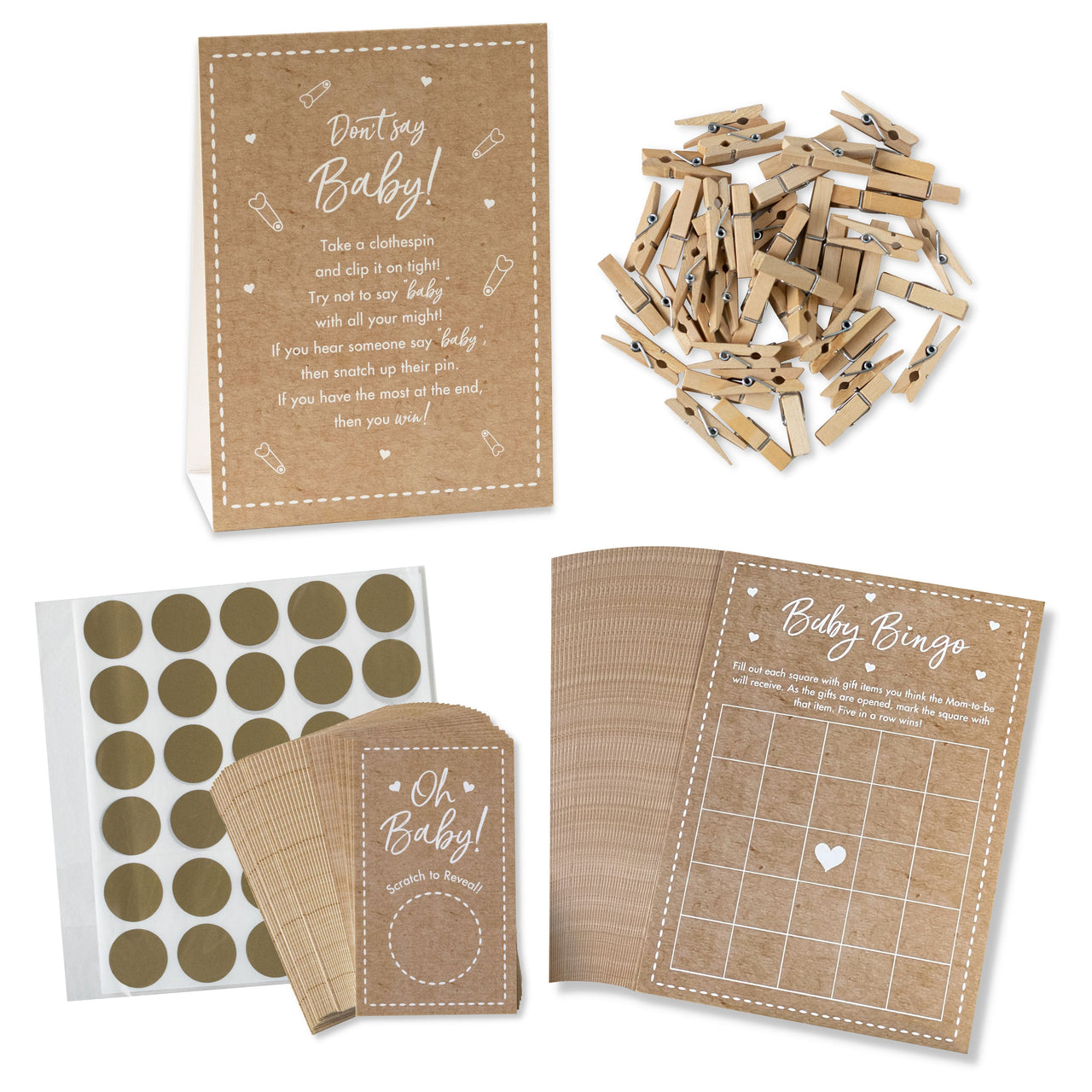 Kraft Baby Shower Game Set - Alternate Image 8 | My Wedding Favors