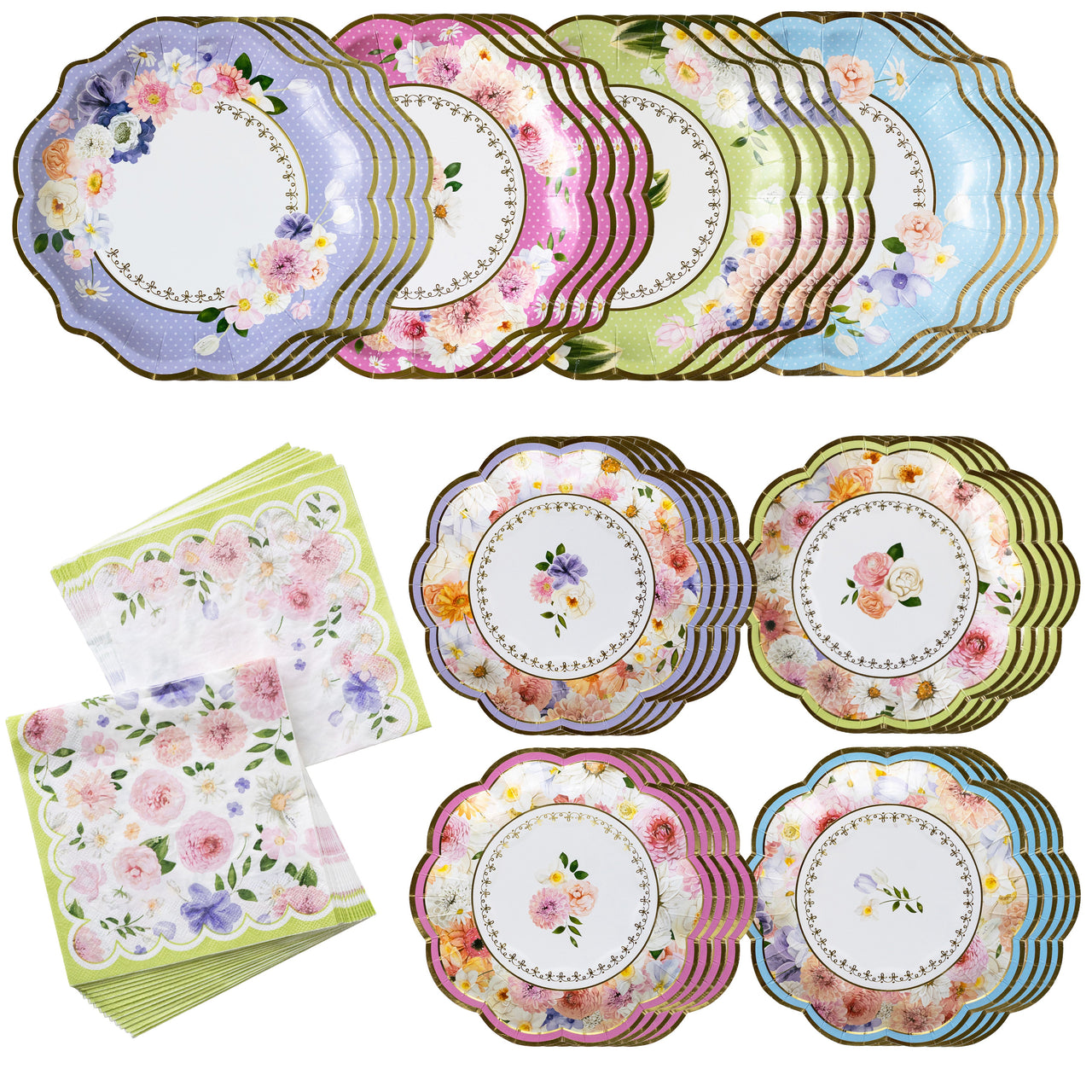 Tea Time Party 62 Piece Party Tableware Set (16 Guests) - Main Image | My Wedding Favors