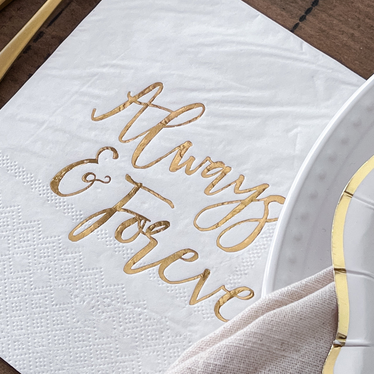 Always & Forever 72 Piece Party Tableware Set (24 Guests) - Alternate Image 4 | My Wedding Favors