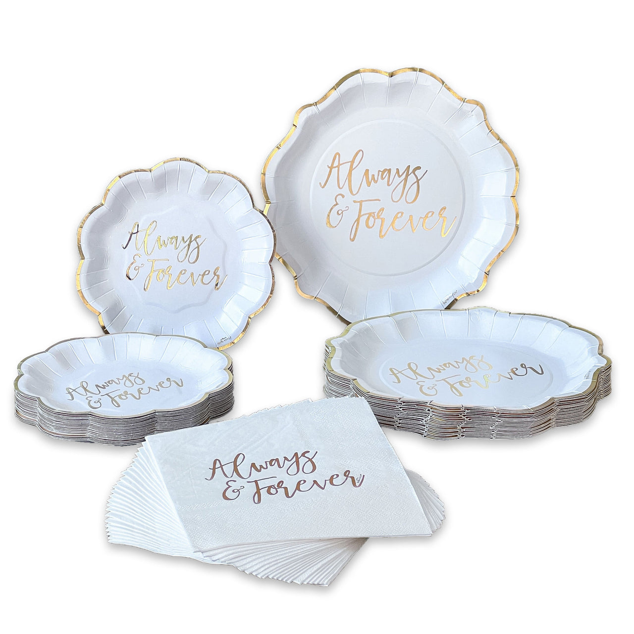 Always & Forever 72 Piece Party Tableware Set (24 Guests) - Alternate Image 8 | My Wedding Favors