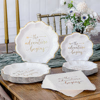Thumbnail for The Adventure Begins 72 Piece Party Tableware Set (24 Guests) - Main Image | My Wedding Favors