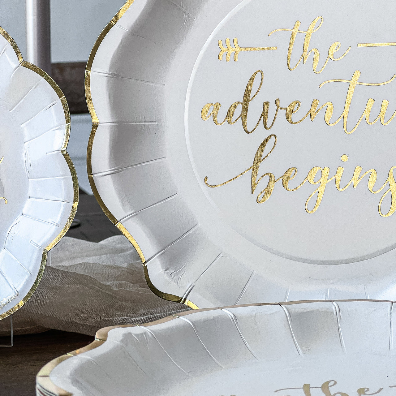 The Adventure Begins 72 Piece Party Tableware Set (24 Guests) - Alternate Image 4 | My Wedding Favors