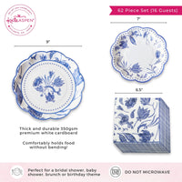 Thumbnail for Blue Willow 62 Piece Party Tableware Set (16 guests) Alternate Image 6 - My Wedding Favors