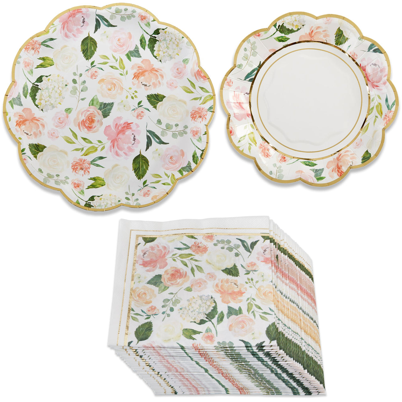 Pink Floral Brunch 62 piece Tableware Set (16 guests) | 00264NA-KIT