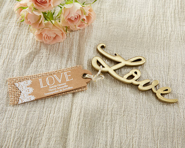 Gold Love Bottle Opener - Alternate Image 2 | My Wedding Favors