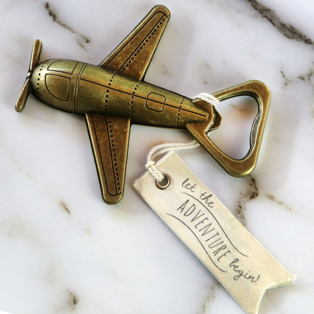 Let the Adventure Begin Airplane Bottle Opener My Wedding Favors MWF