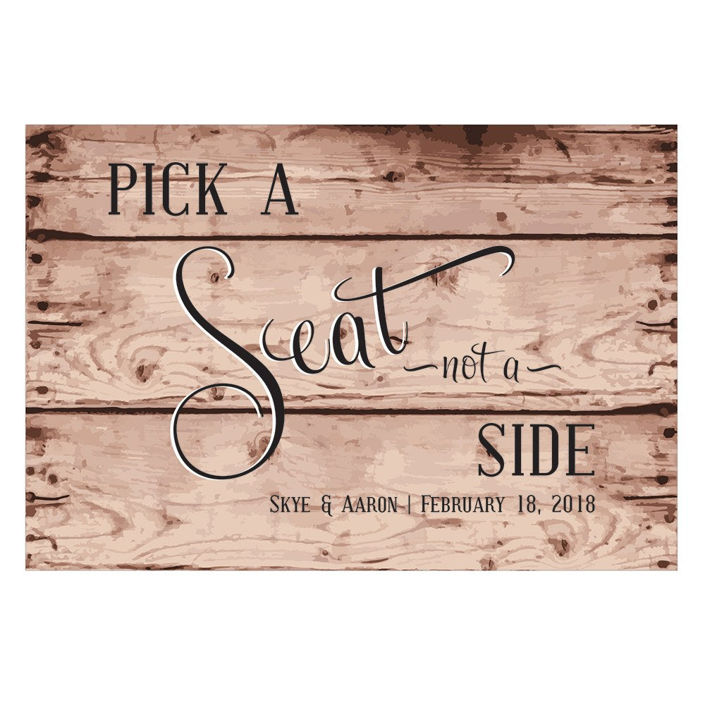Rustic Pick A Seat Directional Poster Sign - Main Image | My Wedding Favors