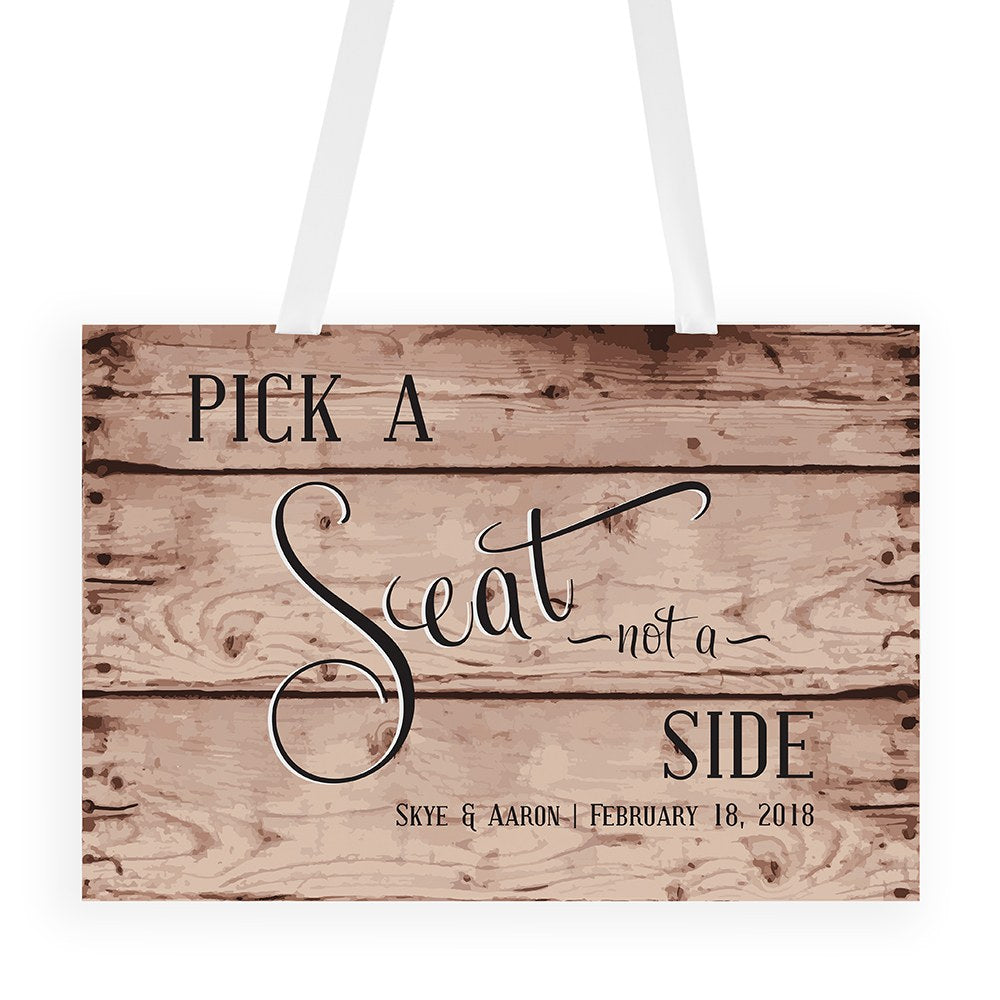 Rustic Pick A Seat Directional Poster Sign - Alternate Image 2 | My Wedding Favors