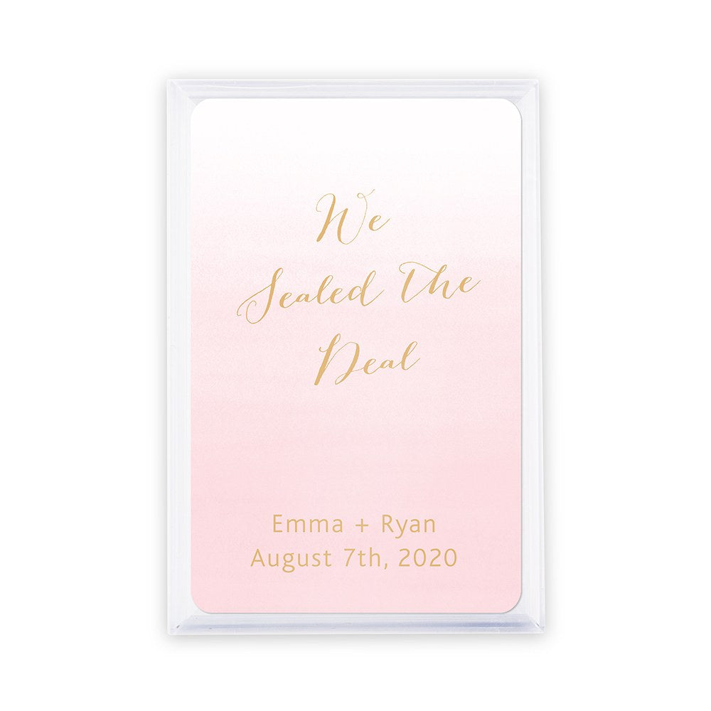 Personalized Ombre Playing Cards In Plastic Case (Many Colors Available) - Alternate Image 2 | My Wedding Favors