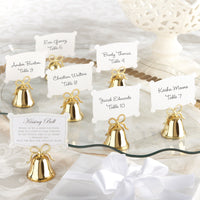 Thumbnail for Gold Kissing Bells Place Card/Photo Holder (Set of 24) - Main Image | My Wedding Favors