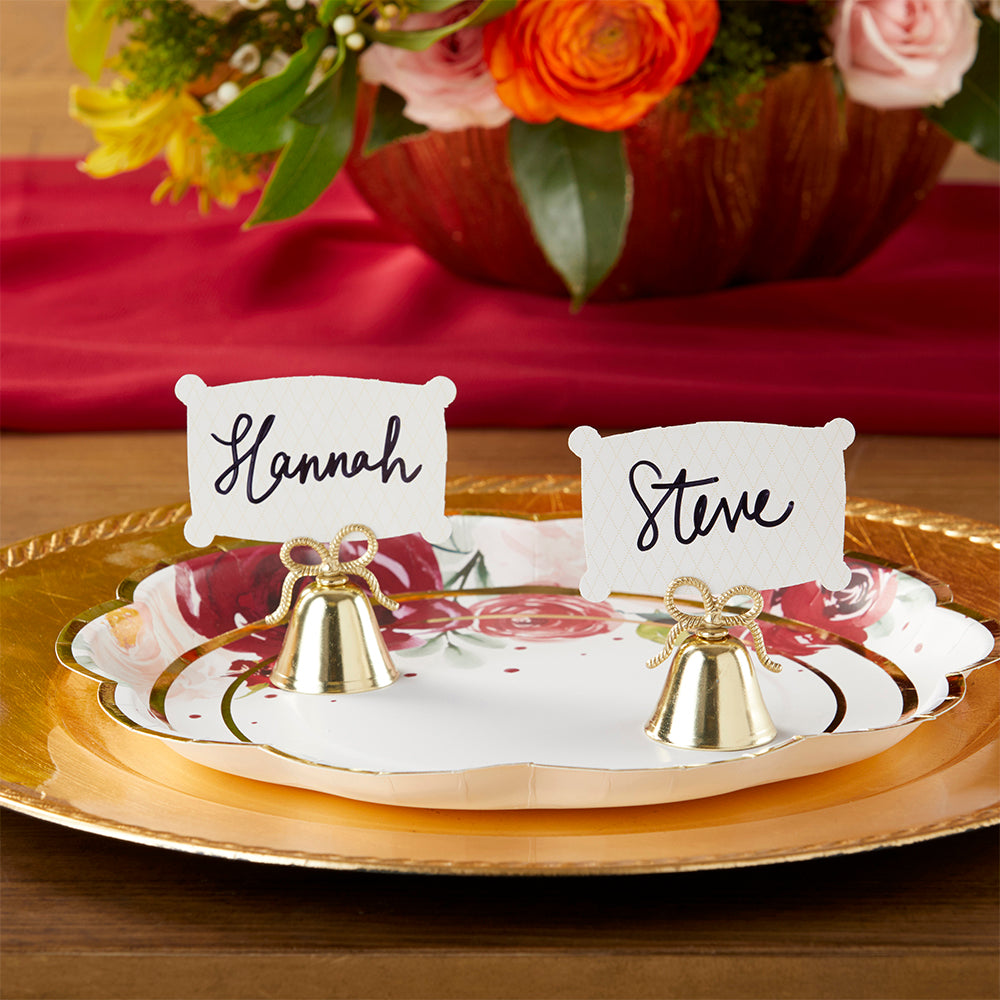 Gold Kissing Bells Place Card/Photo Holder (Set of 24) - Alternate Image 2 | My Wedding Favors