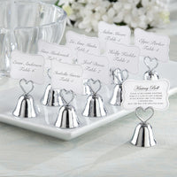 Thumbnail for Silver Kissing Bells Place Card/Photo Holder (Set of 24) - Main Image | My Wedding Favors