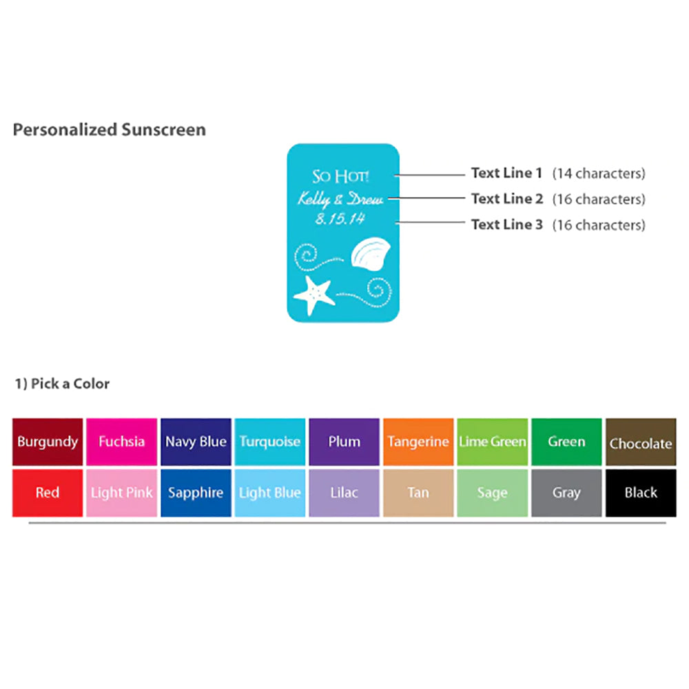 Personalized Sunscreen with Carabiner - Many Designs Available - Alternate Image 2 | My Wedding Favors