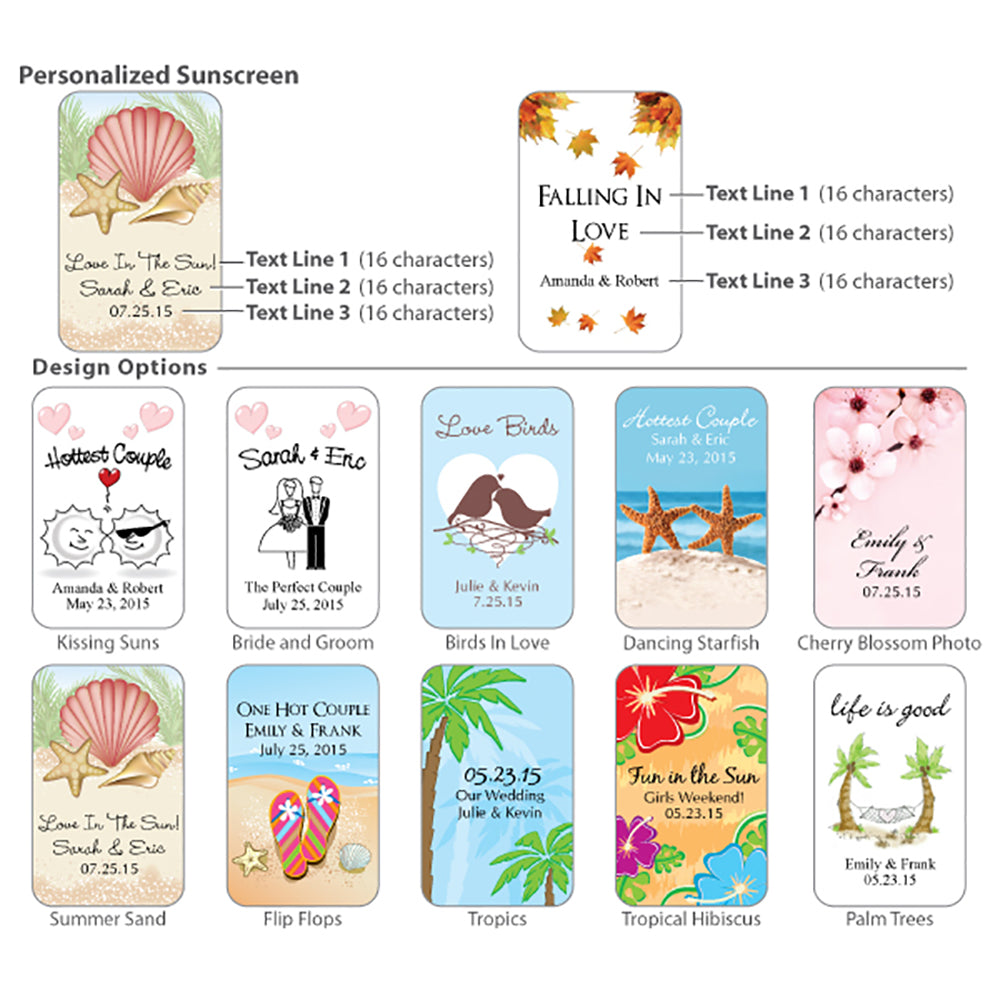 Personalized Sunscreen Favors with Carabiner (Many Designs Available) - Alternate Image 3 | My Wedding Favors