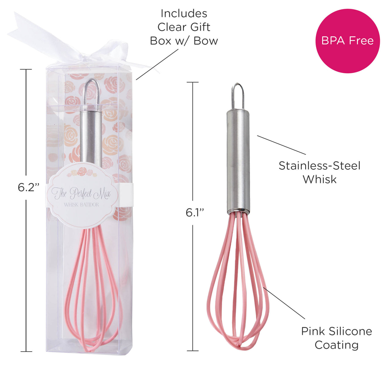 The Perfect Mix Pink Kitchen Whisk Bridal Shower Favor - Alternate Image 3 | My Wedding Favors