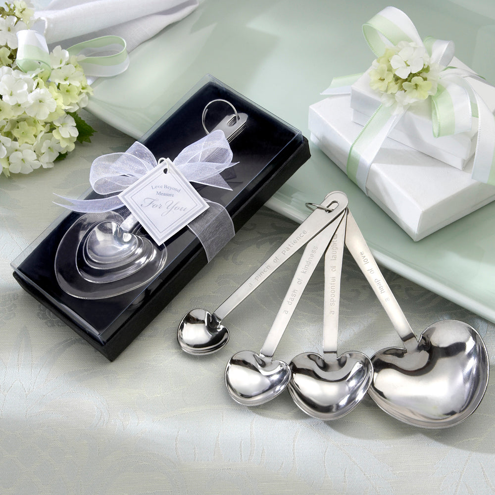 Love Beyond Measure Heart Shaped Measuring Spoons - Wedding (Set of 4)