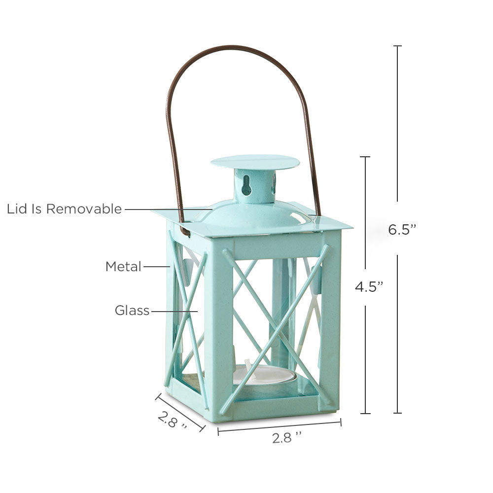 Luminous Blue Mini-Lantern Tea Light Holder - Alternate Image 4 | My Wedding Favors