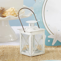Thumbnail for Luminous Distressed White Mini-Lantern Tea Light Holder - Alternate Image 2 | My Wedding Favors
