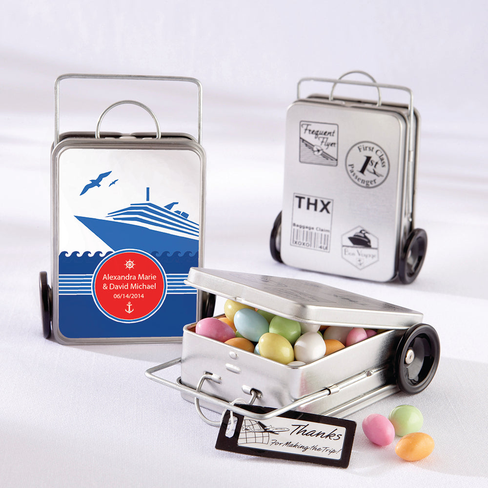Personalized Suitcase Favor Tins