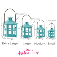Vintage Blue Distressed Lantern - Medium - Alternate Image 4 | My Wedding Favors