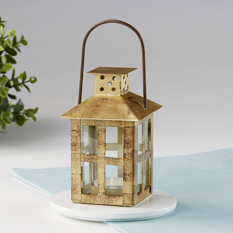 Vintage Antique Gold Distressed Lantern - Small - Alternate Image 7 | My Wedding Favors