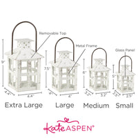 Vintage White Distressed Lantern - Large - Alternate Image 8 | My Wedding Favors