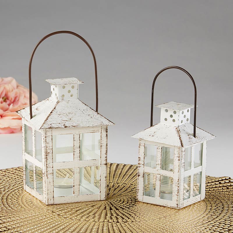 Vintage White Distressed Lantern - Small - Alternate Image 7 | My Wedding Favors